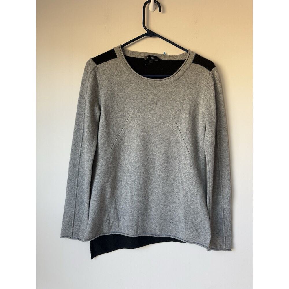 S - FREE 100% CASHMERE SWEATER Womens sz S GRAY Black Great Condition​ - Picture 2 of 8